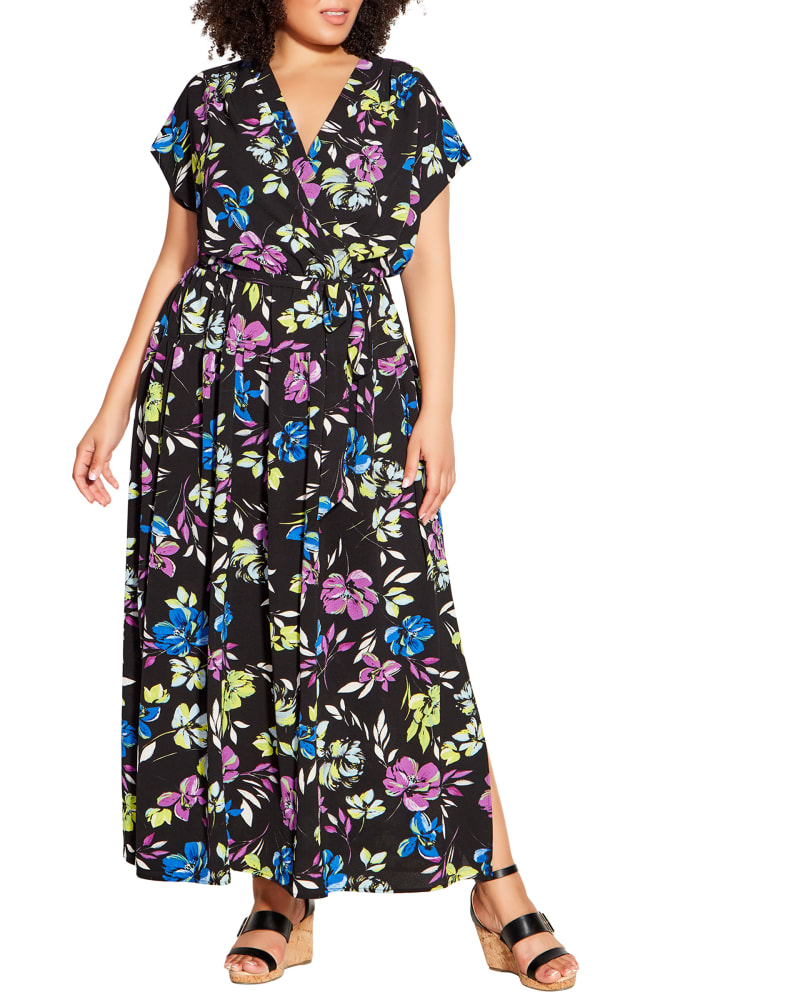 Front of a model wearing a size 14 DRESS HAVANA MAXI in Fable Floral by Loralette. | dia_product_style_image_id:288078